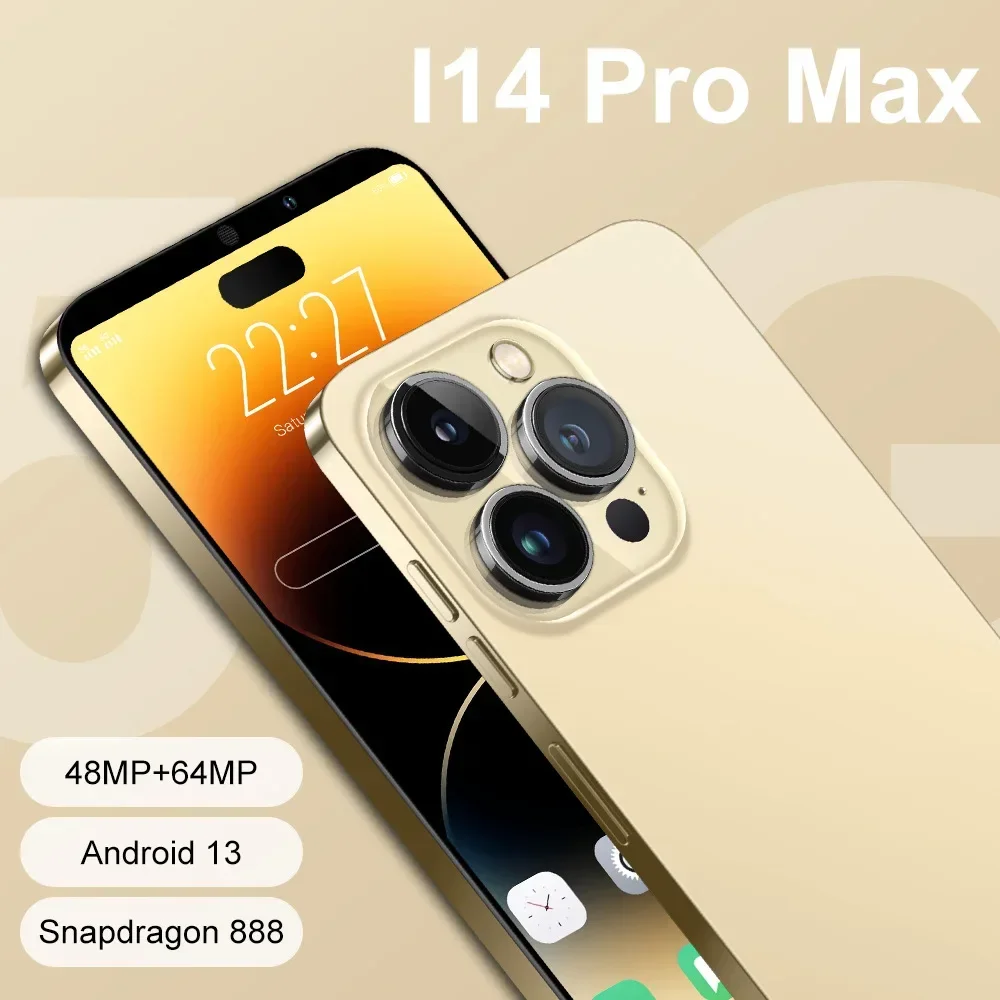 Hot Selling Nieuwe Mobiele Telefoon I14 Pro Max Groot Scherm Hd Android Smartphone Goedkope Draagbare Telefoon S22 S23 Ultra