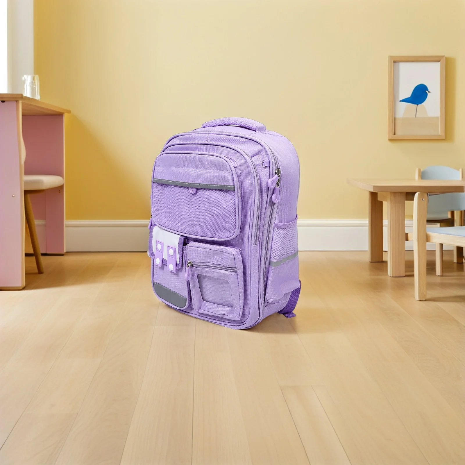 Cute School Backpack for Large Capacity Multi Pocket Nylon Student Bag Middle High School Bookbag Rucksacks Travel