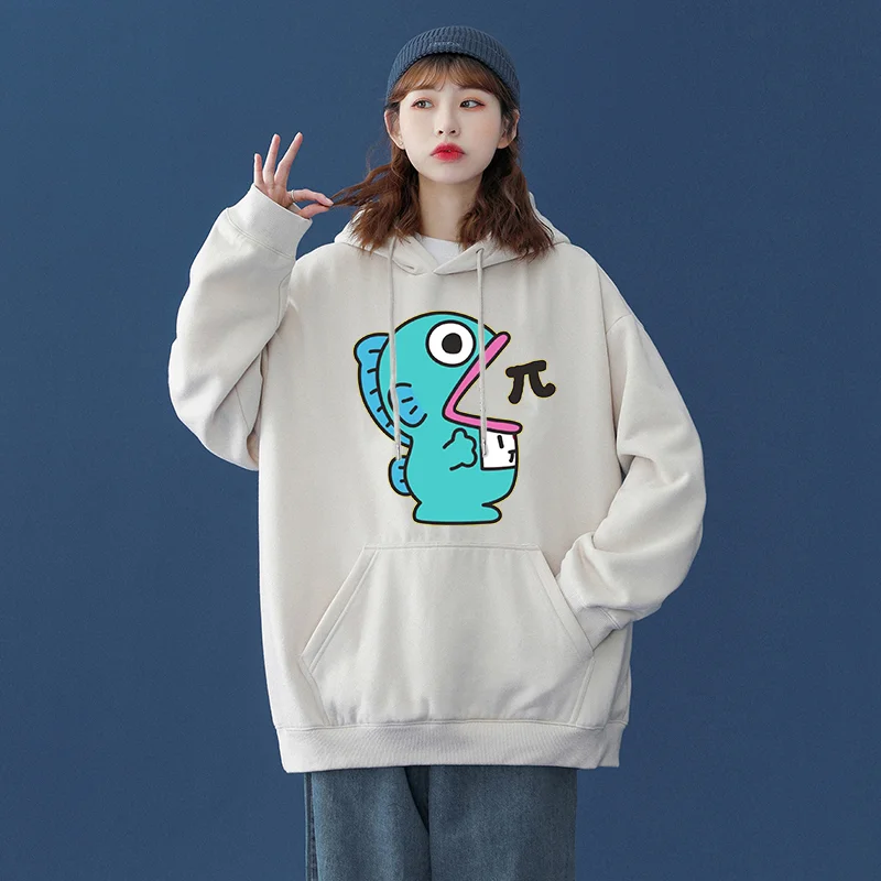 Sanrio Hangyodon Men's and Women's Hoodie Casual Hip Hop Street Clothing Long sleeved Sweatshirt Boys and Girls Autumn Top Coat