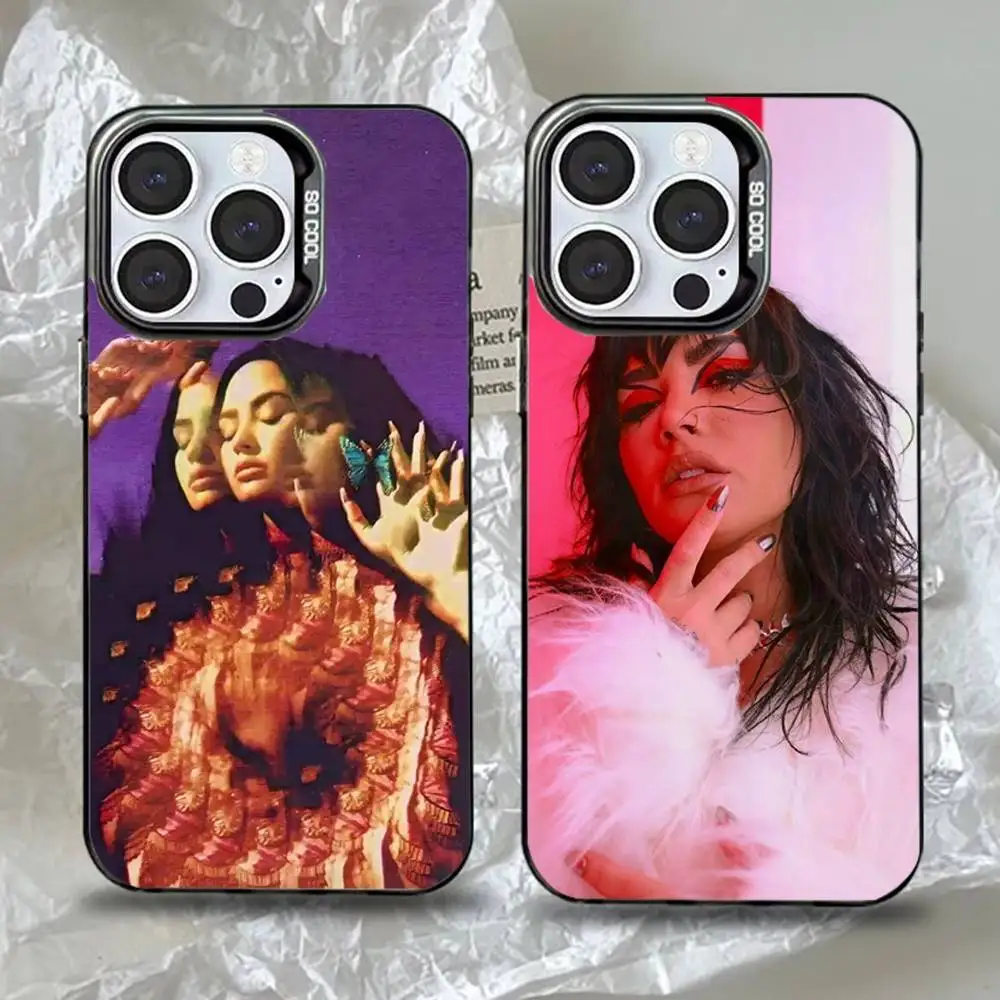 

Singer D-Demi L-Lovato Phone Case For iPhone 16,15,14,13,12,11,Pro,Max,Plus,Mini,XS,SE Anti Fall Black Matte Hard Bumper