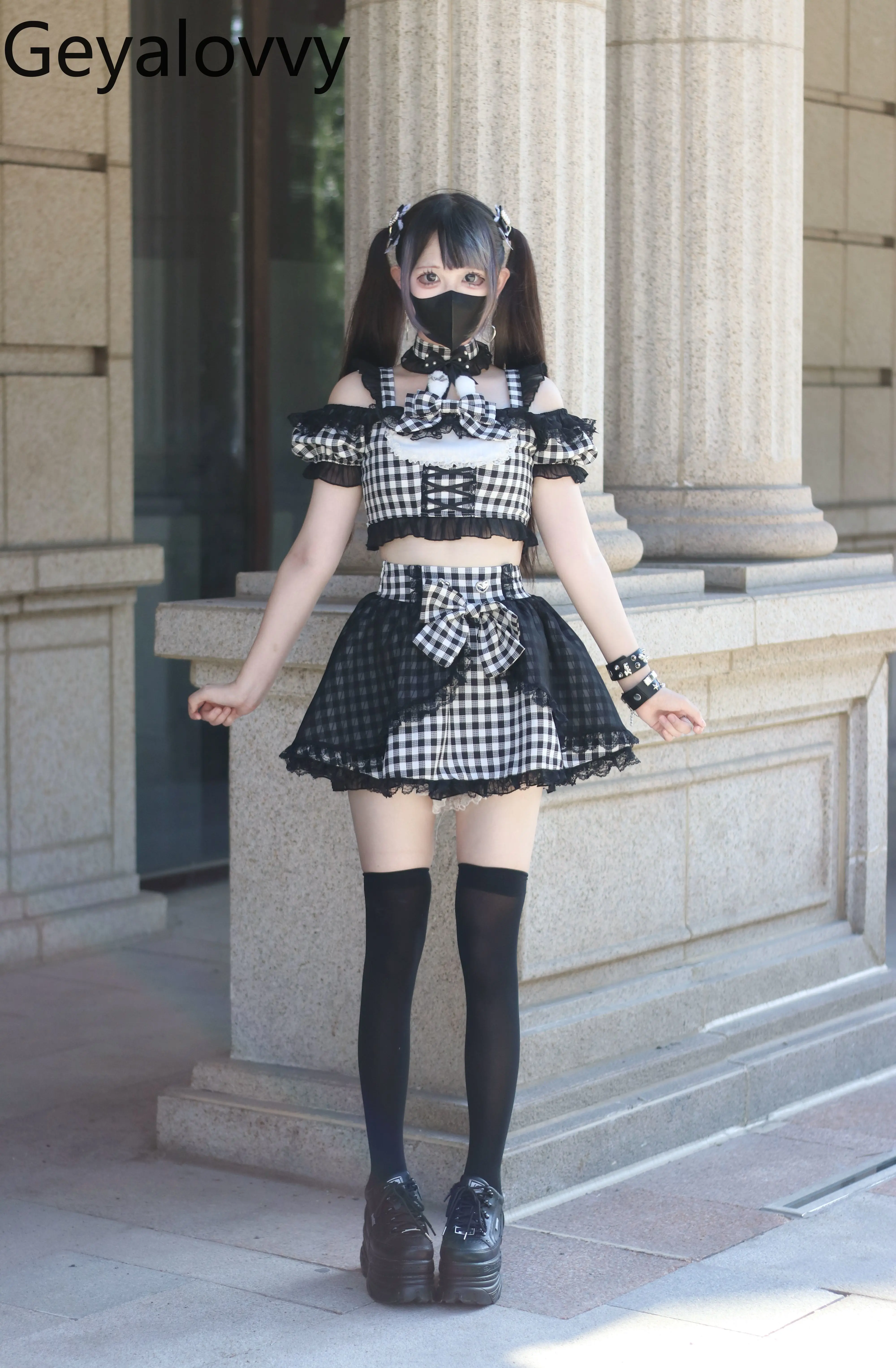 

Lolita Outfits Original Design Mass-Produced Cute Top and Skirt Set Fashion Sweet Summer 2 Piece Skirts Set Women Summer