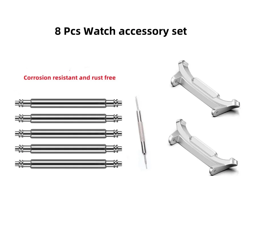 6 Pcs Watch Band Spring Bar+Stainless Steel Button Connector Band No Gap Connector Adapter for Samsung Galaxy Watch 7 Ultra 47mm