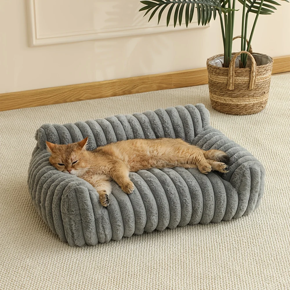 Warme Komfort-Katzenliege, Tiefschlaf-Katzenbett, Haustierkorb, Kätzchenhaus, Sofa für kleine Hunde, niedliches weiches Kissen für mittelgroße Katzen