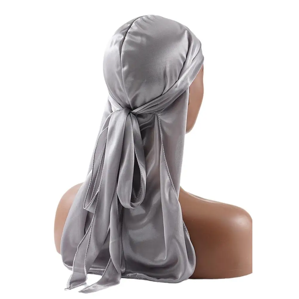 NEW 1PC Unisex Long Silky Durag Long Tail Silky Scarf High-quality Source Velvet Long-tailed Pirate Hat Turban Hair Band Bandana