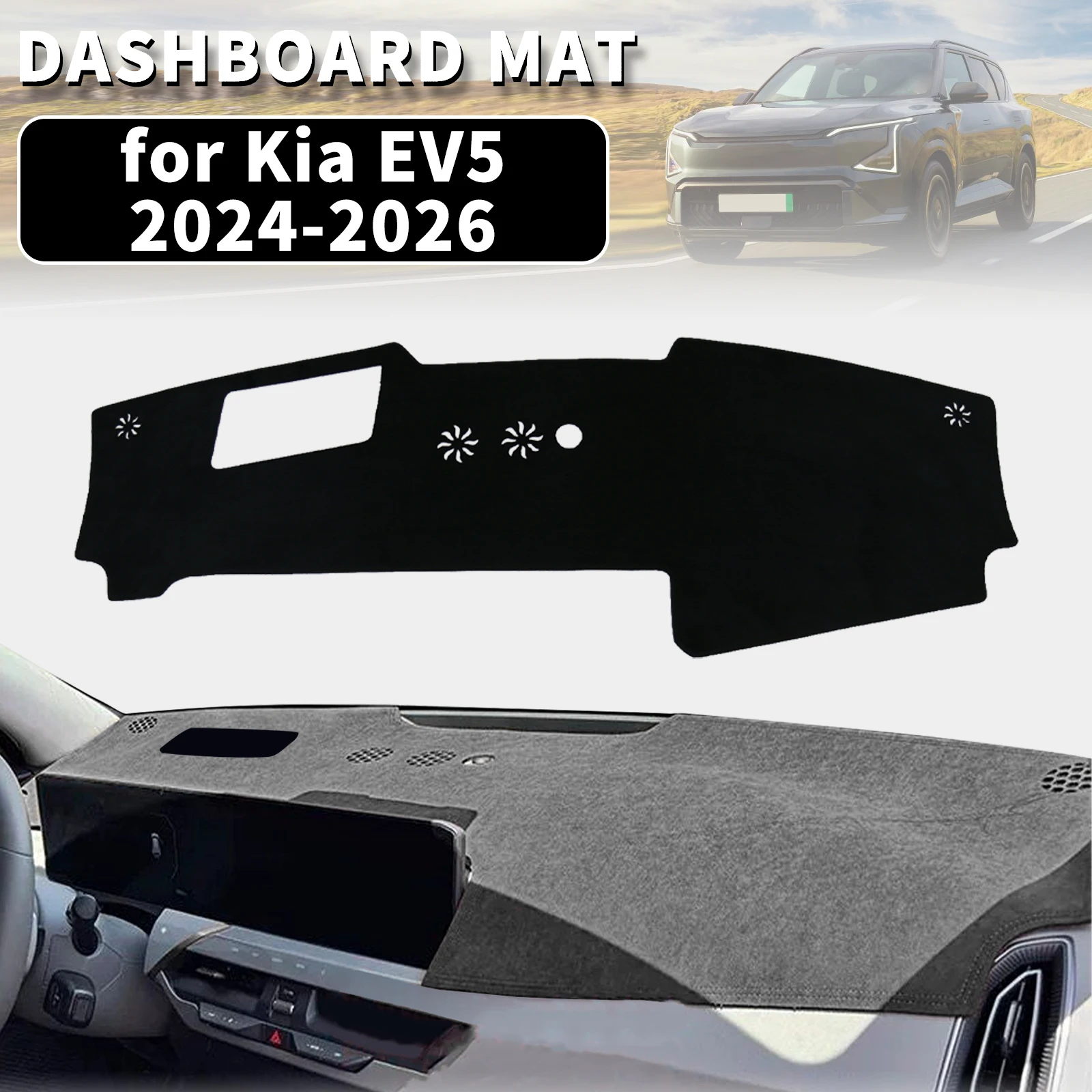 

fit for Kia EV5 2024 2025 2026 Dashmat Dashboard Cover Dash Mat Anti-UV Sun Shade Carpet Pad Car Styling Accessories Protector