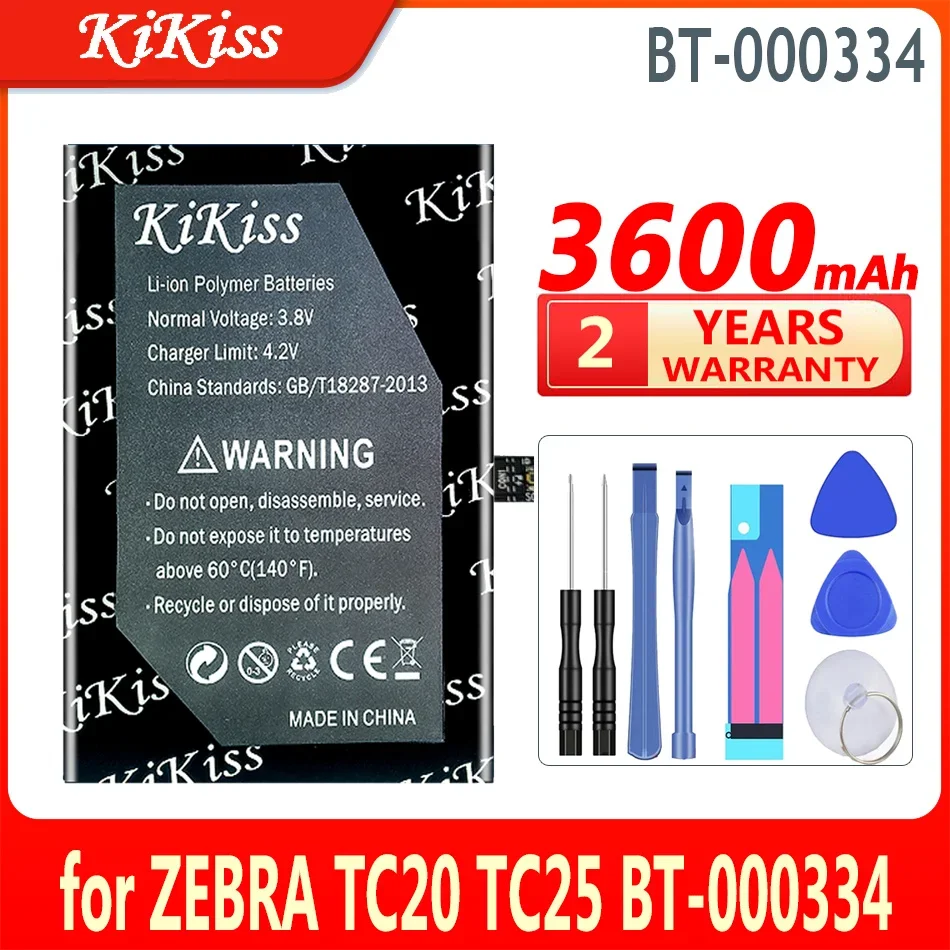 

Мощный цифровой аккумулятор KiKiss для ZEBRA TC20 TC25 BT-000334 BT000334 BT-000334-01, 3600 мАч