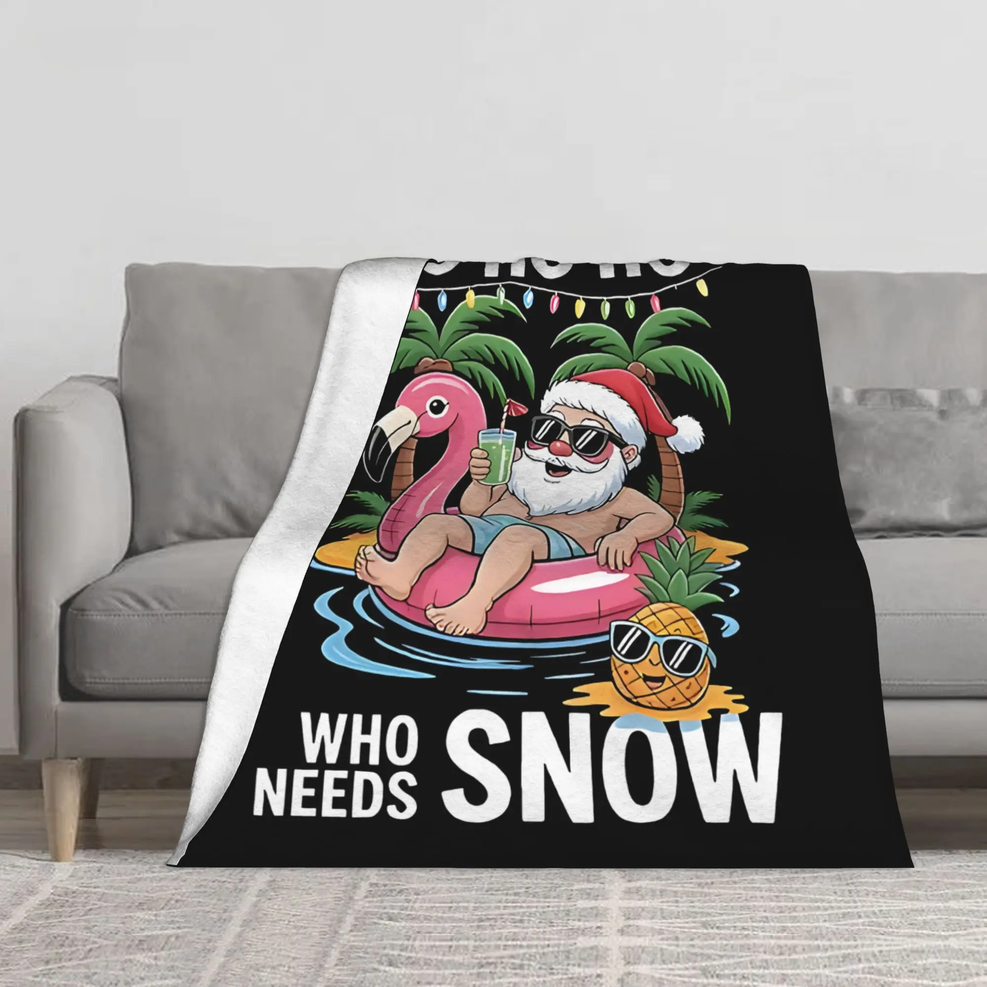 1PC Christmas Surfing Summer Beach Vacation Blanket Throw Blanket Novelty Warm Blanket All Season Gift