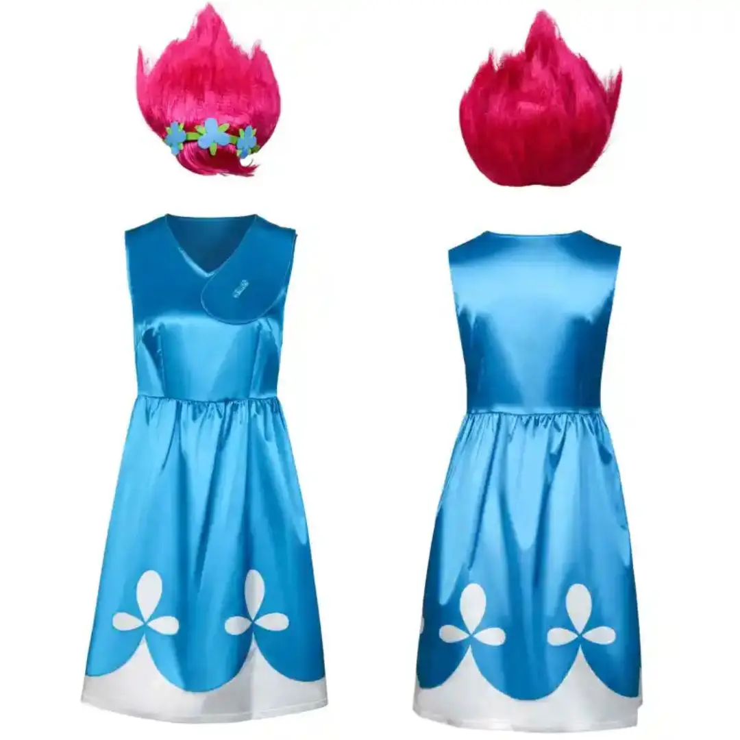 

Anime Cosplay Trolls Dress Wig Women Halloween Poppy Cosplay Costume (Ready To Ship) Takerlama