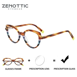 ZENOTTIC Fashion Oval Acetate Prescription Glasses Women Anti Blue Light/Photochromic Eyewear Optical Eyeglasses A01064A