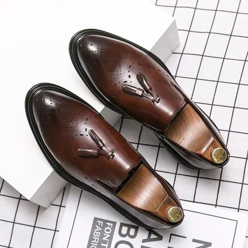 Formal Leather Shoes Men's Business Formal Wear British Style Sports Party Small Leather Shoes Men's Casual