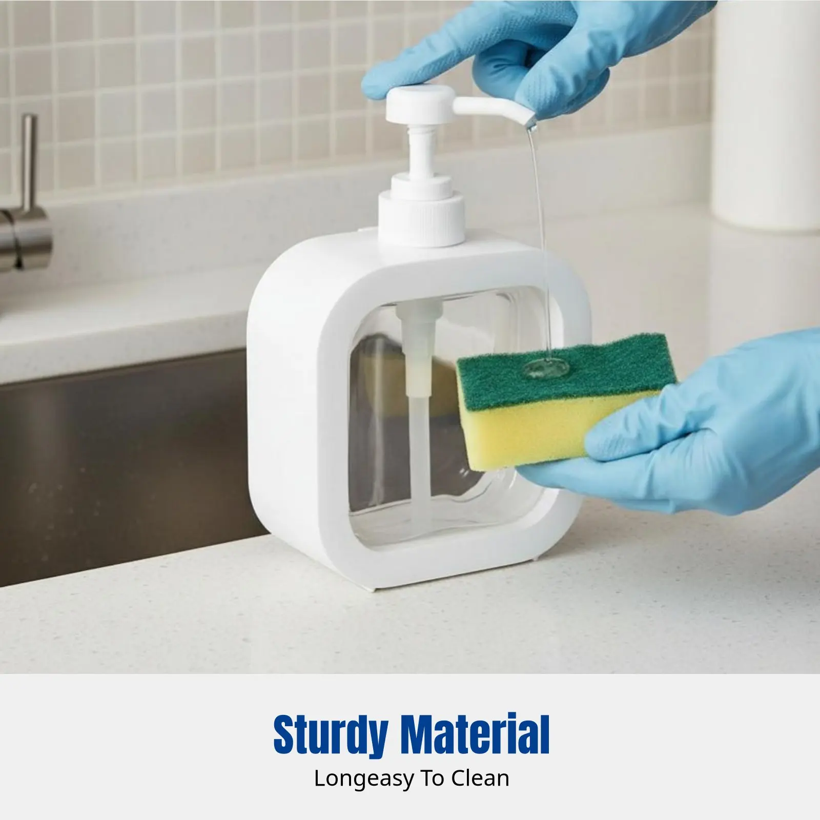 Liquid Dispenser Bottle, Portable Pump, Empty Container for Shampoo, Shower Gel, Laundry, Travel, Transparent view 2