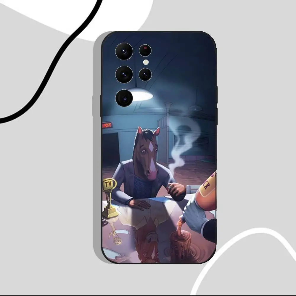 حافظة لهاتف سامسونج S25، S24 Ultra، S20، S30 plus، S22 Plus، S23، Ultra 5G غلاف أسود من السيليكون