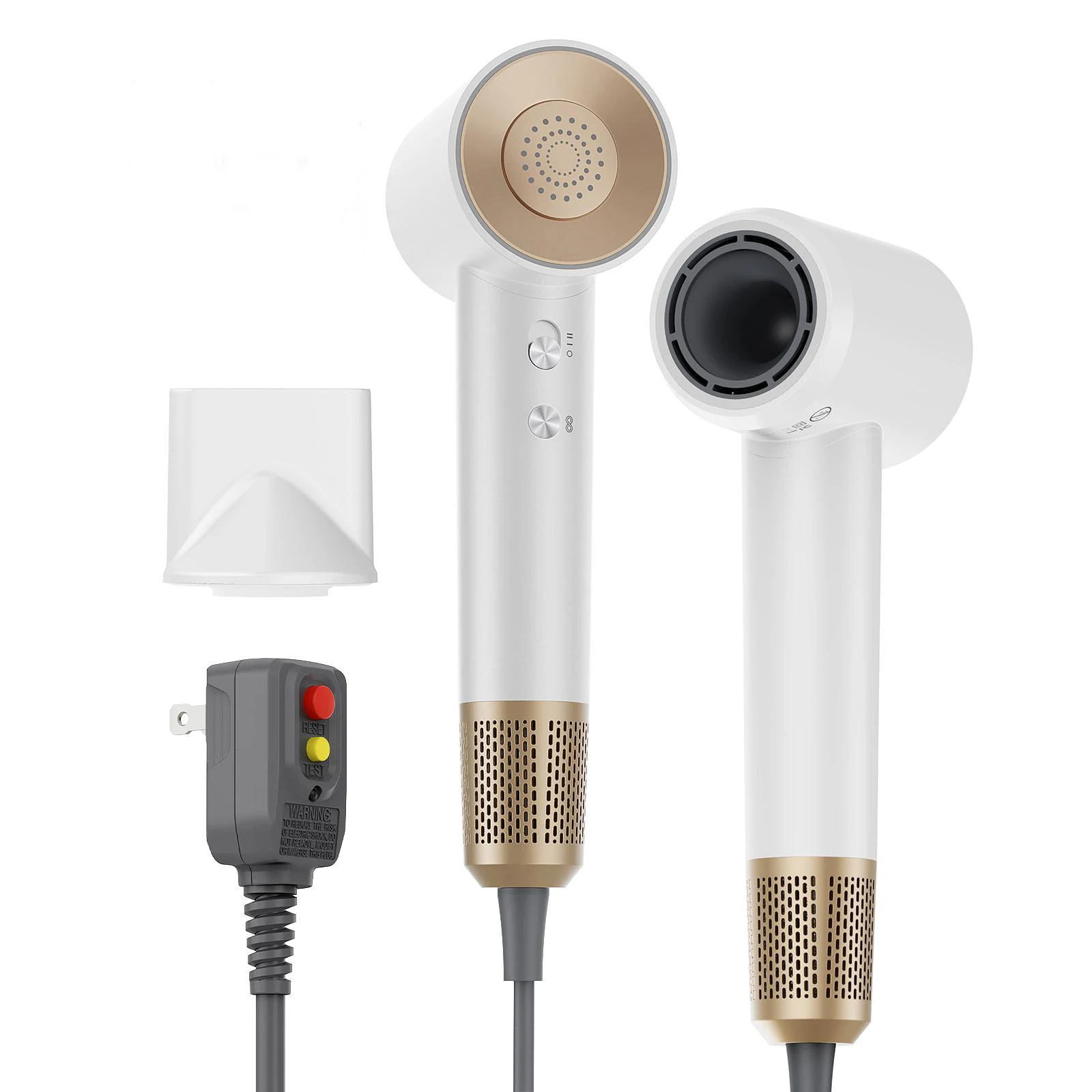 

Hair Dryer White 110000 RPM High Speed Fast Drying Low Noise Brushless Motor Lightweight Professional Ionic Noise Blow Dryer