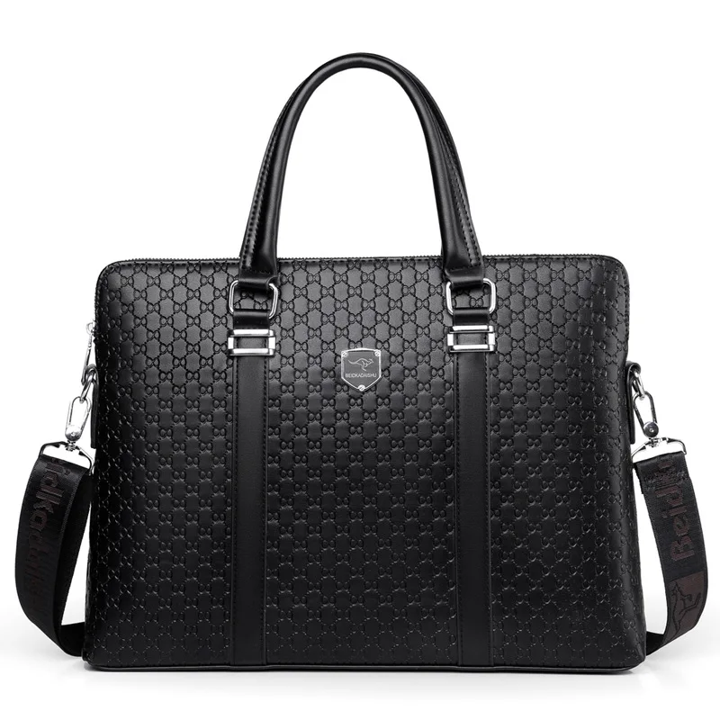 New Men Briefcase Bag Special Patterns PU Leather Business Handbag Male Crossbody Shoulder Bag Laptop Computer Case Big Capacity