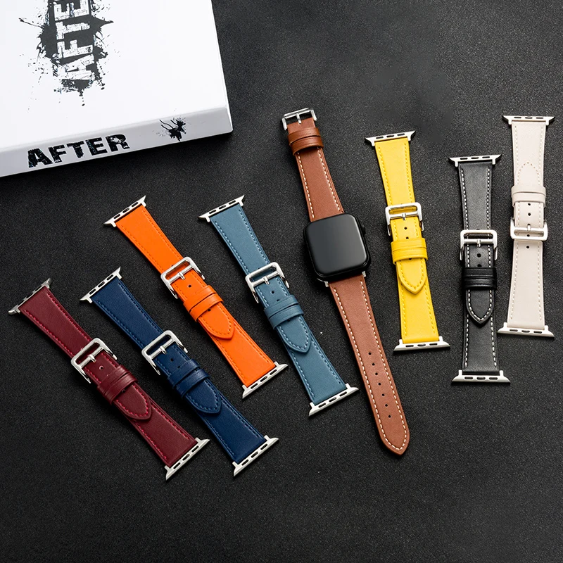 Leather strap for Apple watch band 44mm 40mm 45mm 41mm 38mm 42mm Single tour watchband bracelet iWatch series 8 Ultra se 7 5 3 6