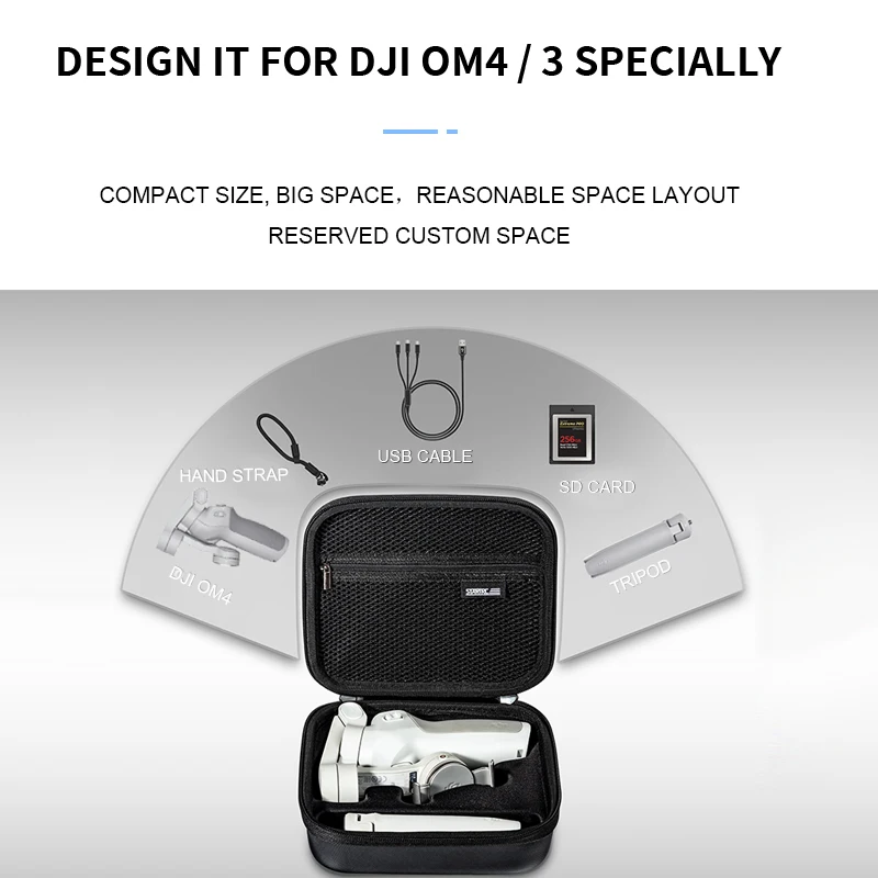 Storage Bags for DJI OM 4 Carrying Case for DJI Osmo Mobile 4/3 Handheld Gimbal Portable Bag Tripod PU Hard Shell Handle Box