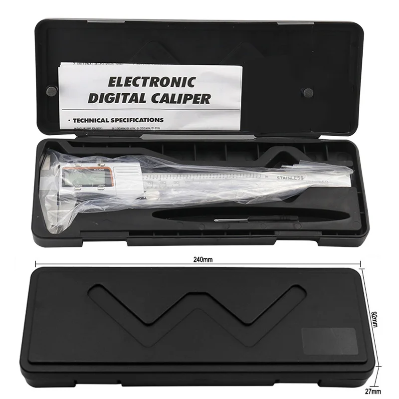 Stainless steel housing digital caliper 0-150mm measuring tool
