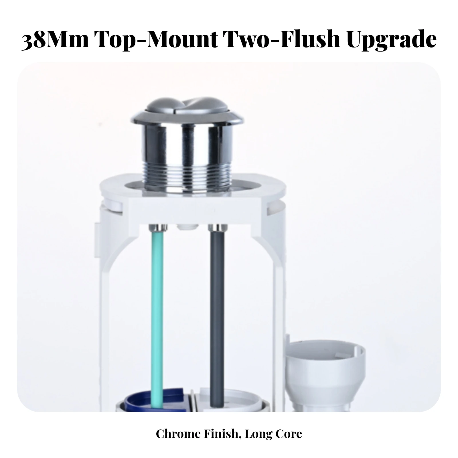 Dual Flush Button with Actuator Rods Easy to Install Dual Flush Toilet Push Button Hardware Corrosion-Resistant for Plumbers