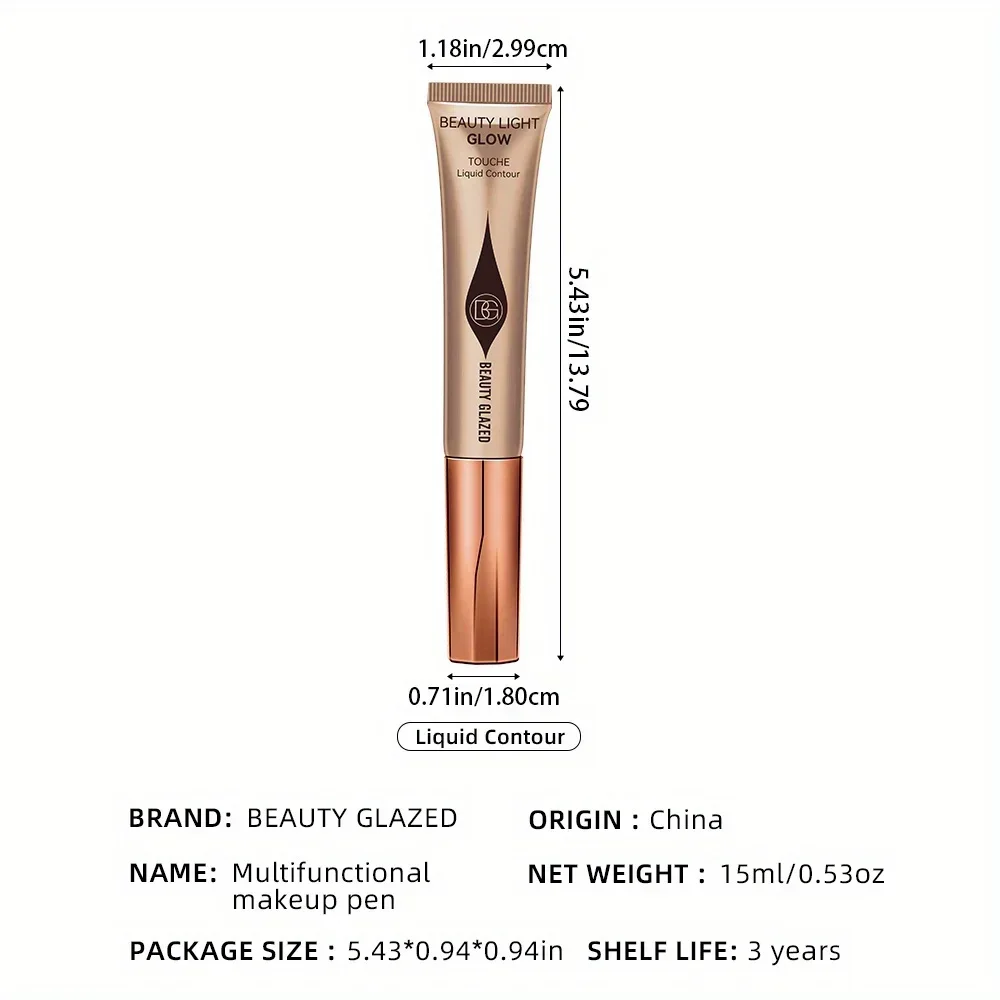 Crema contorno liquido impermeabile a lunga durata con evidenziatore e correttore con pennello in spugna: setosa e cremosa sul viso e il corpo