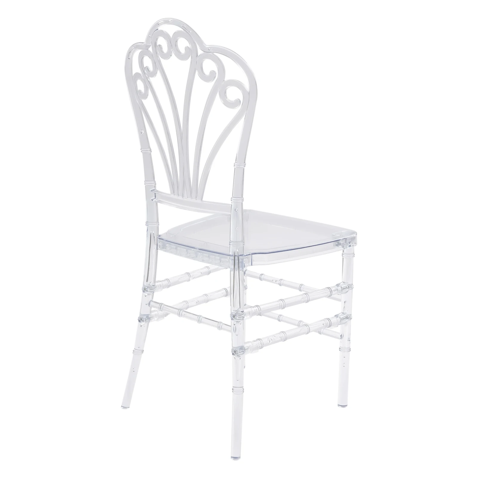 14.57 * 14.96 * 35.43 بوصة 4 قطع كراسي شفافة للتراص، كرسي طعام شفاف للفنادق، قاعات الولائم، المطاعم، أماكن الزفاف