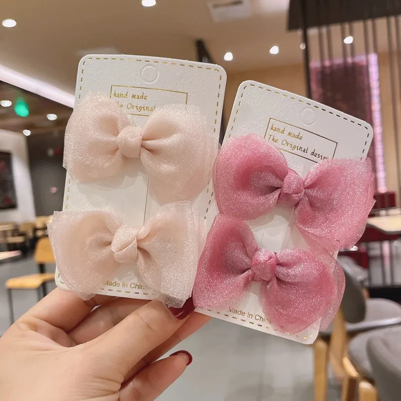 2Pcs/Set Bowknot Baby Girl Hairpins Cute Bow Headpiece Children Hair Clips Baby Hairpin Kids Barrettes Baby Hair Accessories