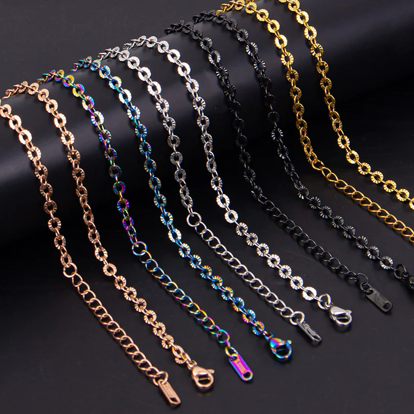 1pc Hotsale Stainless Steel Link Chain Necklace Simple Elegant 5 Colors Twisted Star Chains Never Fade For Women Girls Gift