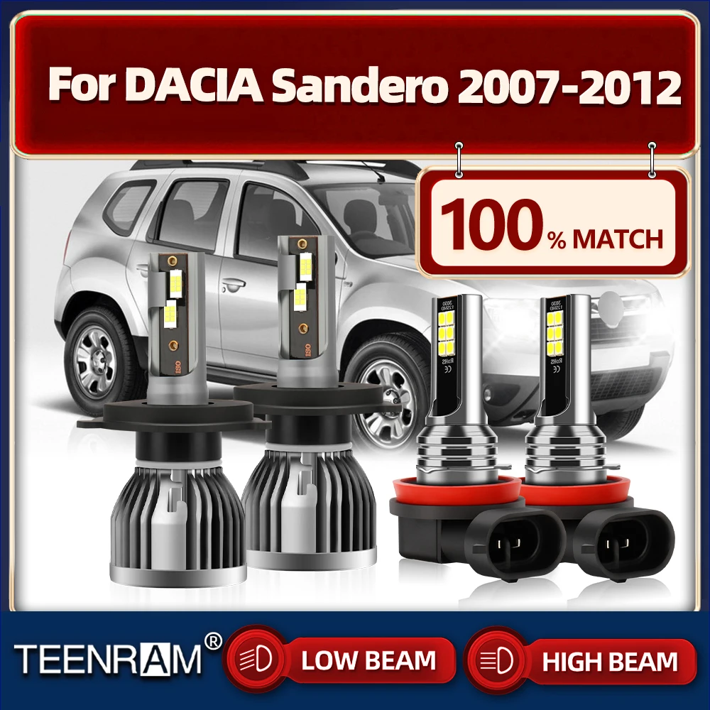 

Car LED Headlight Bulb 6000K White Fog Lights 40000LM Turbo Auto Lamp 12V For DACIA Sandero 2007 2008 2009 2010 2011 2012