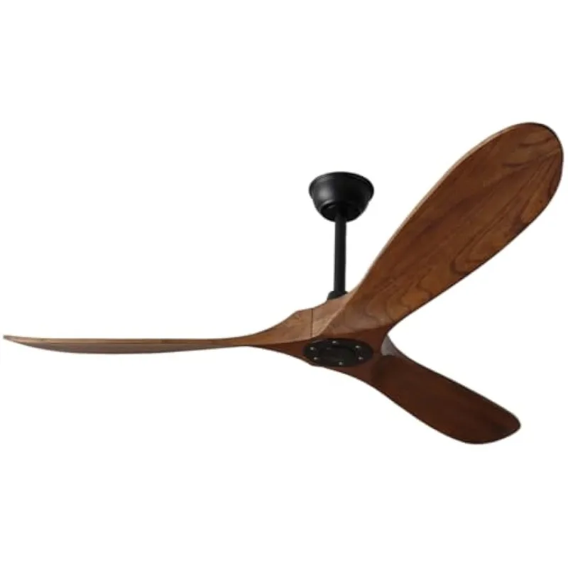 

Outdoor Ceiling Fan No Light Remote Control Solid Wood Blades Energy Efficient DC Motor