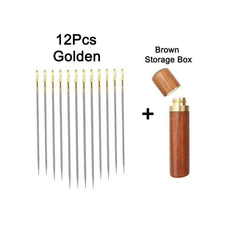 12PCS Side Holes Blind Needles Sewing Stainless Steel Elderly Needle Household DIY Jewelry Beading Threading Apparel Needles