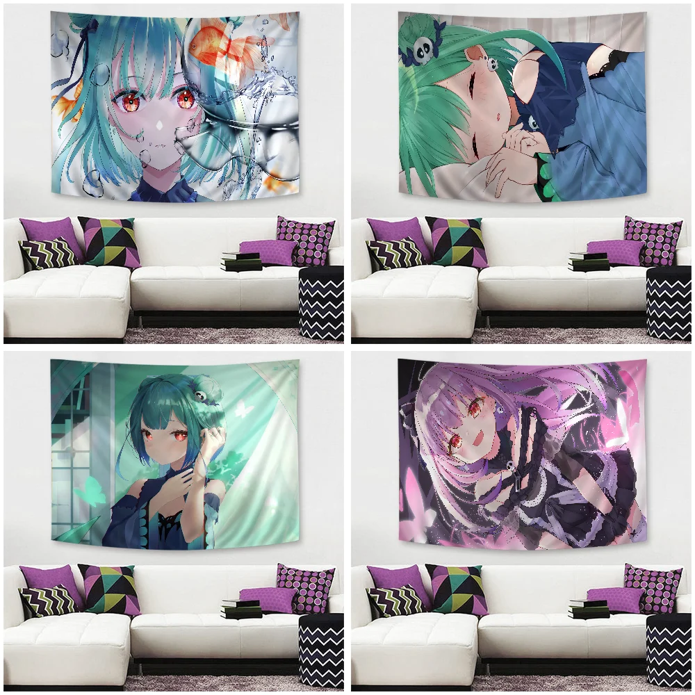 

Милые аниме-постеры Uruha rusha, стикеры для кофейного домика, бара, милый Декор для комнаты