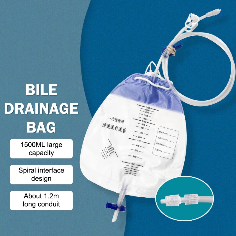 External Disposable Sterile Urine Bag PVC Storage Urinary Drainage Sack Pee Collection Bags With Cross Valve Catheter