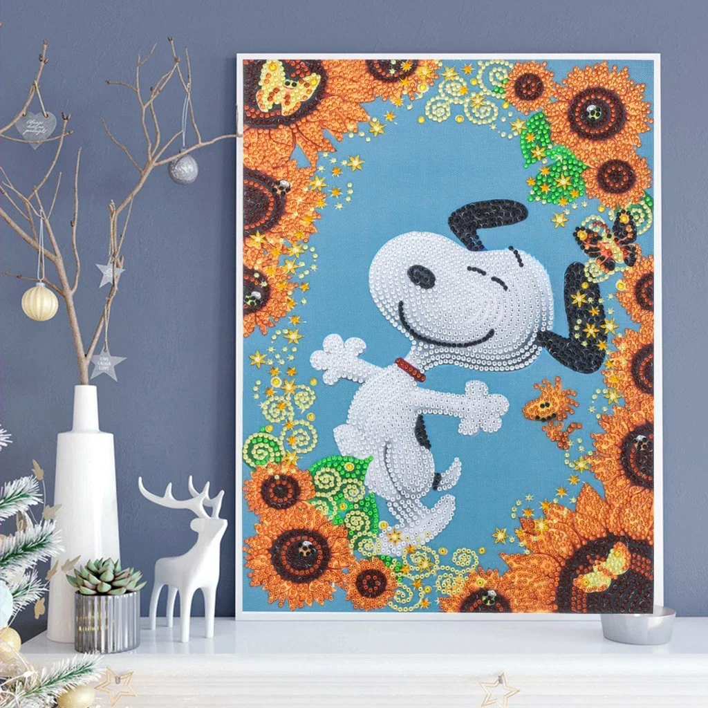 5D DIY Special Shaped  Diamond Painting Cute Dog Cross Stitch Diamond Embroidery Pattern Rhinestone Painting for Kids