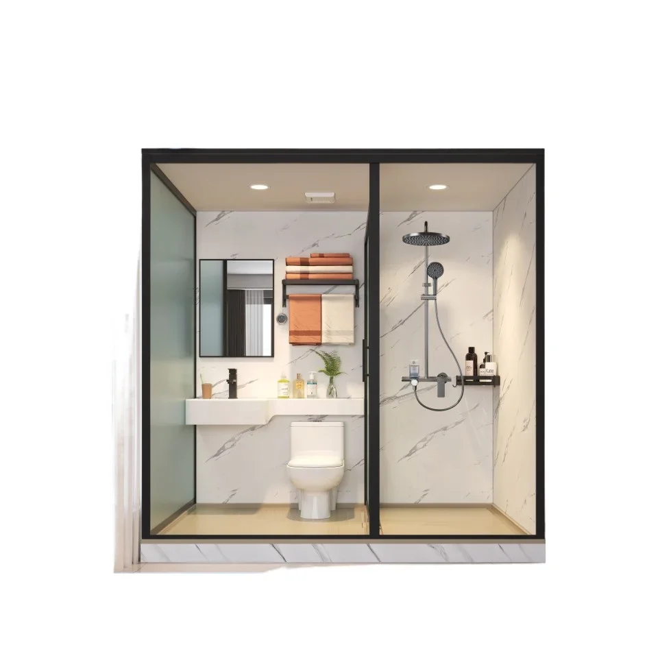 

Integrated bathroom integral shower room