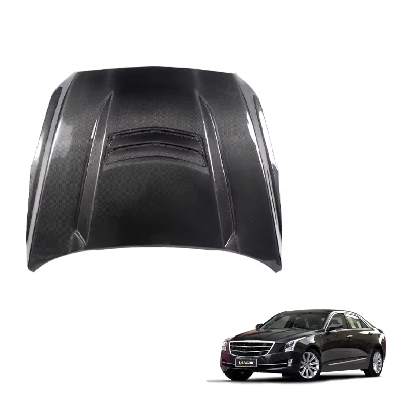 

Langyu 2014-2019 Car Part Engine Cover Carbon Fiber Front Bonnet for Cadillac ATS Upgrade V Style Engine Bonnet Hood