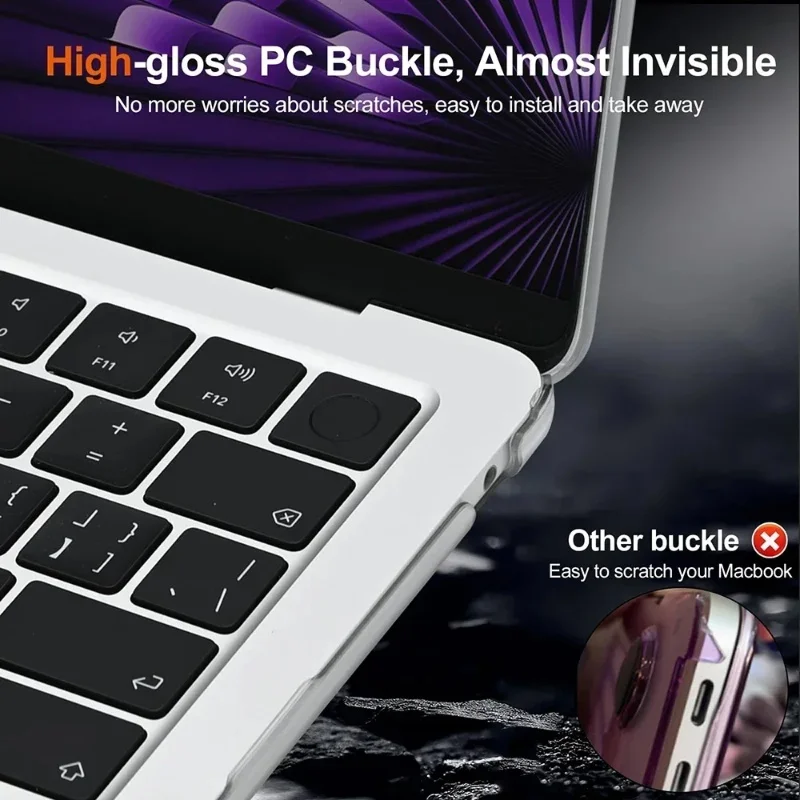 Laptop Case For MacBook Air 13.6 M4 15 M3 Mac Book Pro 13 M2 M1 14 M4 16 Inch 2025 Ultra thin Matte Crystal Replacement Shell