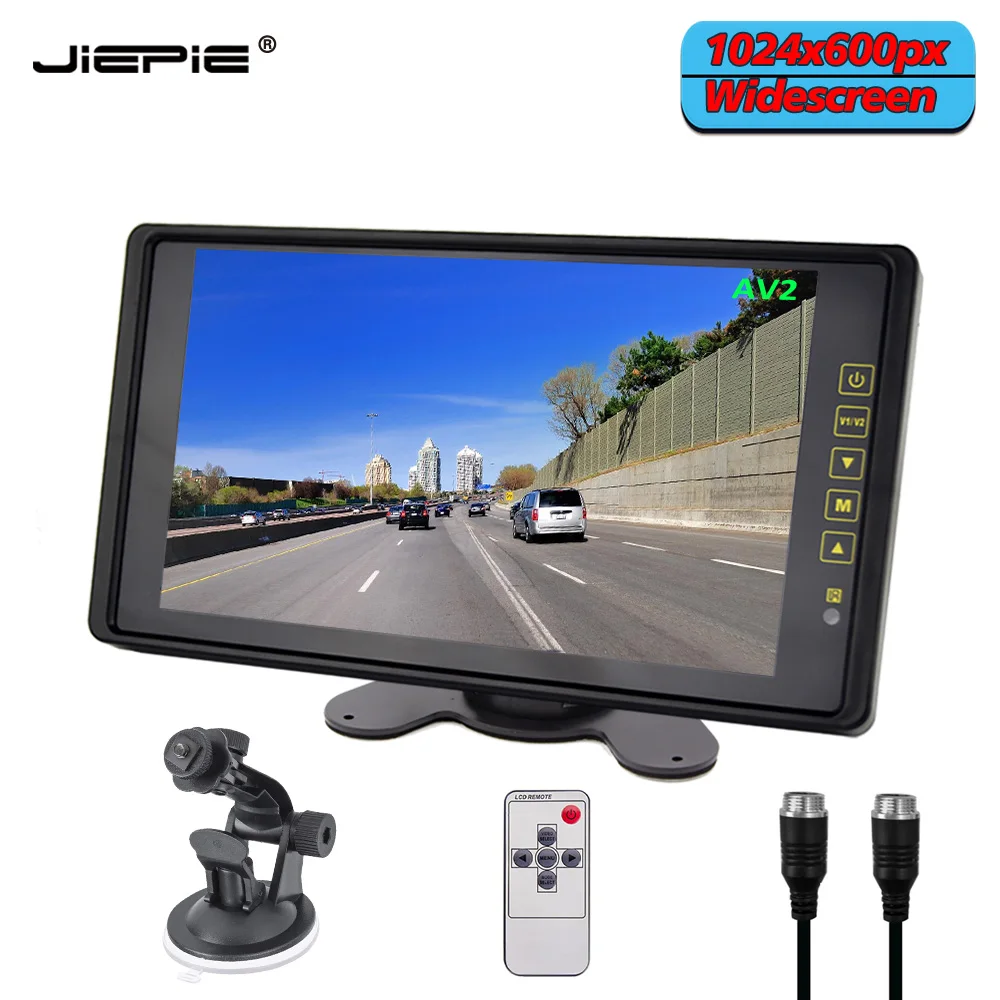 JIEPIE-TFT LCD مرآة الرؤية الخلفية مراقب ، داش مراقب ، عريضة للمقطورات ، قافلة ، شاحنة ، RVs ، 9 "، DC9-36V ، 4 دبوس التوصيل ، 1024x600
