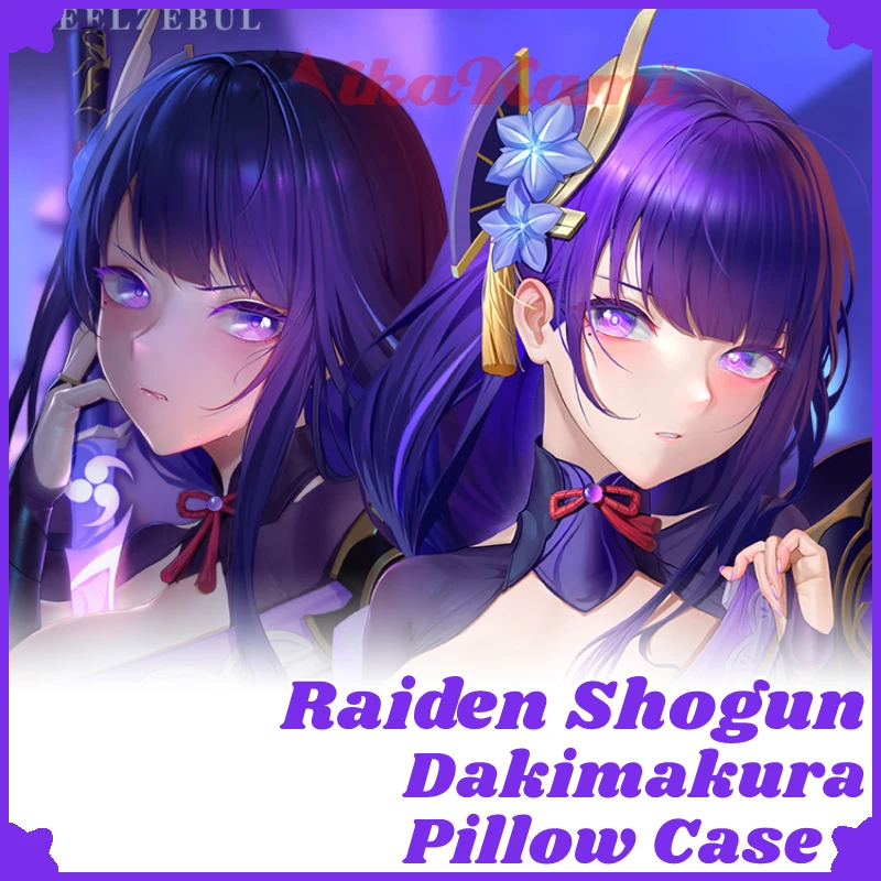 Raiden Shogun Dakimakura Genshin Impact Pillow Case Full Body Sexy Hugging Cushion Cover Pillowcase Home Bedding Decor Otaku