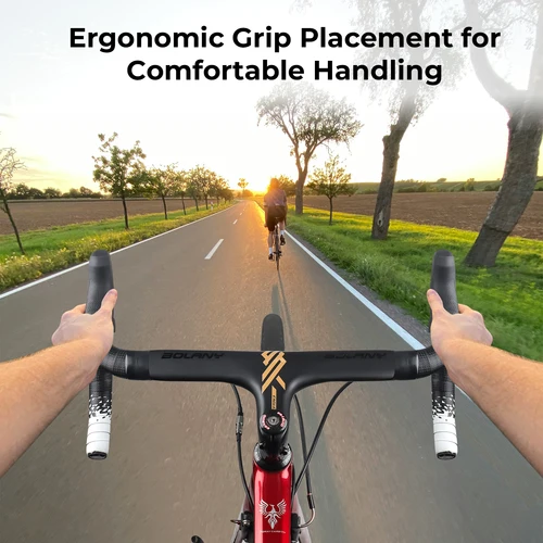 Imagen 2 del producto Manillar de bicicleta de carretera BOLANY, barra de caída ligera de aleación de aluminio, manillar negro mate de 7 ángulos de 420mm para bicicleta de carretera