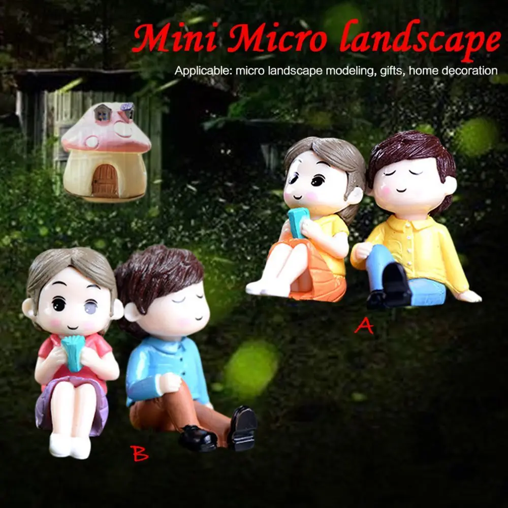 Sweet Romantic Ornaments Home Garden Micro Landscape Mini DIY Crafts Decoration Miniature Figurine Couple Cute Gifts