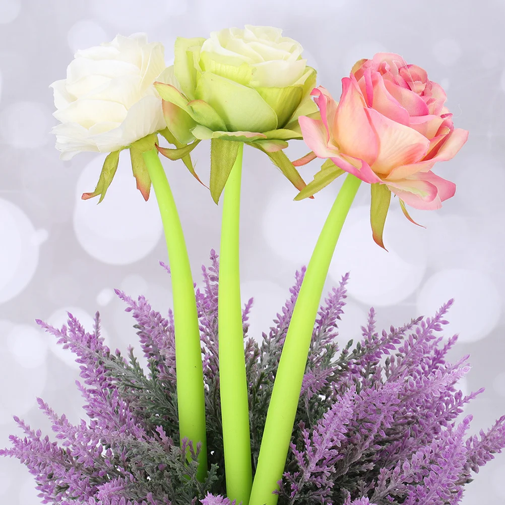 4 PCS Soft Rubber Neutral Ink Cute Pens Aesthetic Gel for Roses Flower