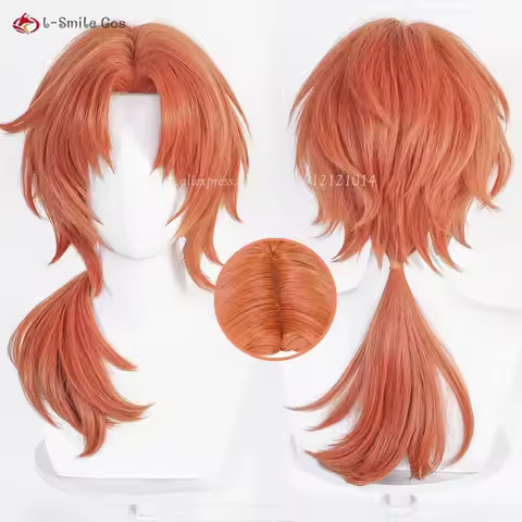 Anime Hanako-kun Aoi Akane Cosplay Wig Long Dark Orange Wigs Heat Resistant Synthetic Hair Halloween Wig For Men Women+ Wig Cap