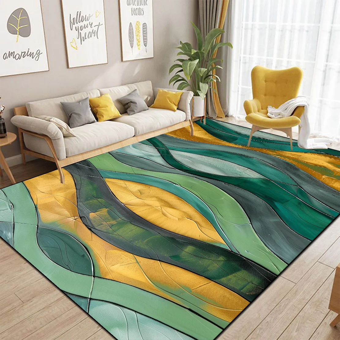 Abstract Style Living Room Carpet Nordic Decor Sofa Ins Color Rugs for Bedroom Bedside Big Size Modern Decoration Home Floor Mat