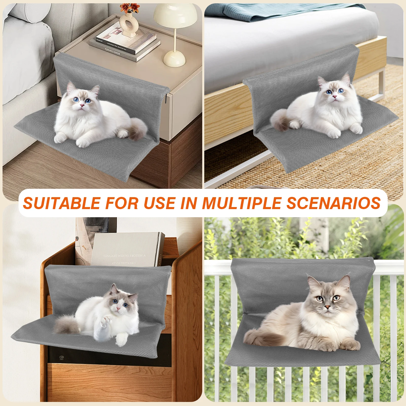 Cat Pet Animal Hanging Bed Detachable and Foldable Pet Cat Stand Bed Hanging Cat Nest Cats L-shaped Hammock