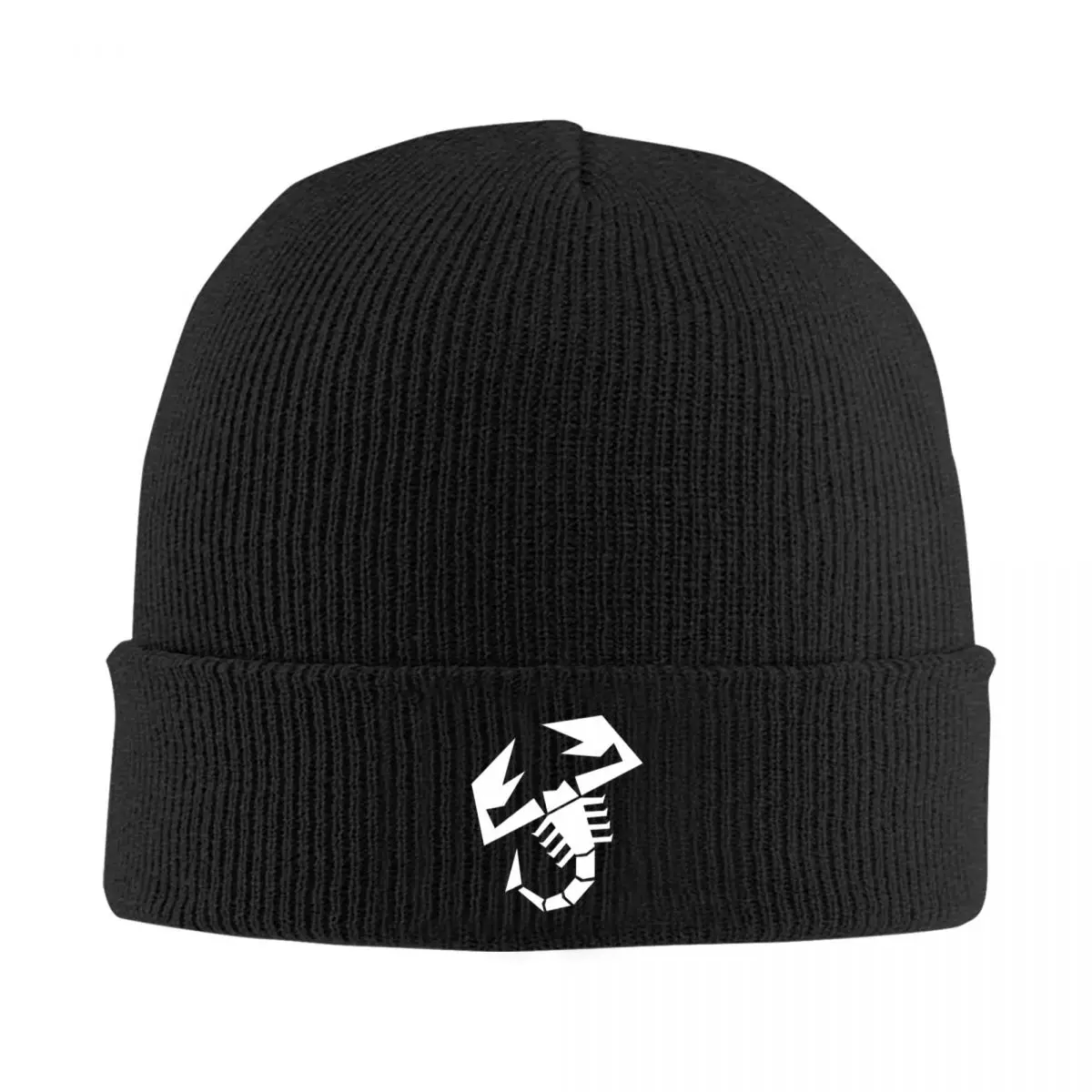 

White Car Abarth Skullies Beanies Caps Bonnet Ski Cap Warm Knitting Hat