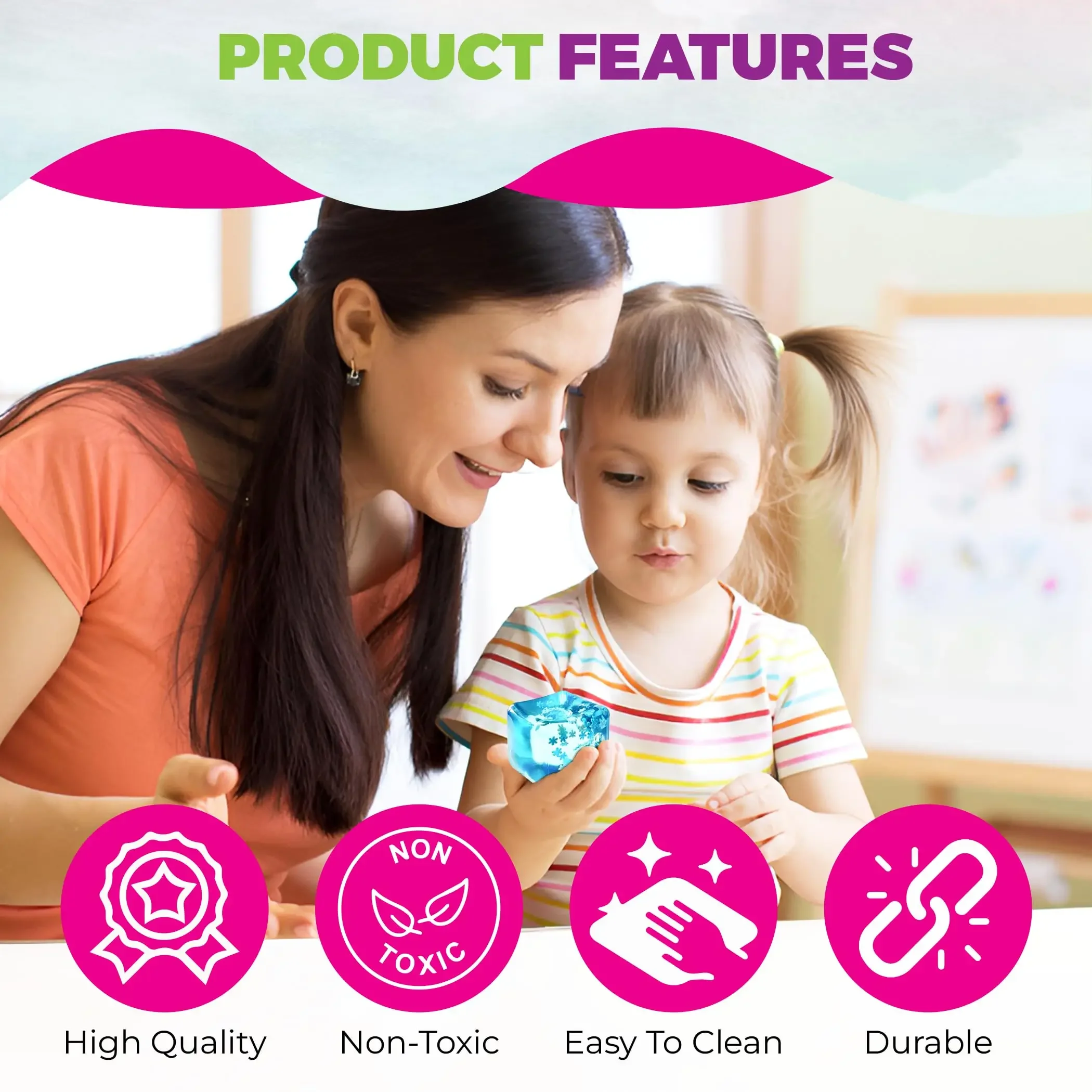 Juguete sensorial suave para niños y adultos, pelota antiestrés, bonito cubo de hielo blando, juguete antiestrés para ansiedad, descompresión, antiestrés