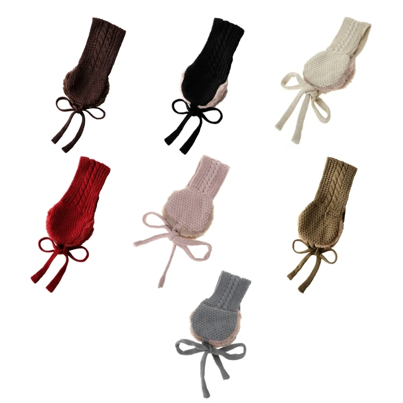 Crianças bebê criança malha cabeça envoltório bandana orelha mais quente lã do bebê earmuffs crianças menina menino headwear