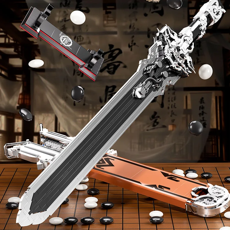 

Building Block Dragon Spring Sword Tang Ring Knife Assembly Model Ornament Children's Educational Toy Holiday Gift Collectible