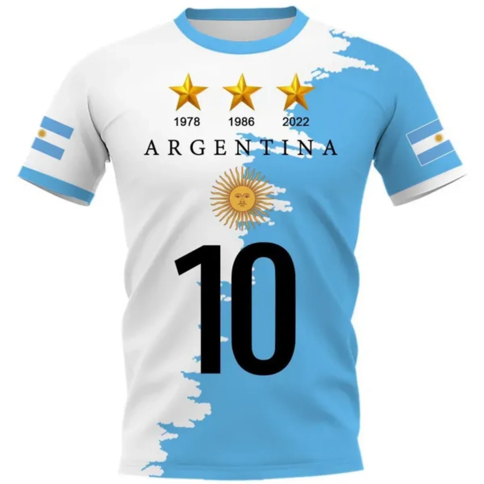 HX fai da te numero Argentina Flag t-shirt moda 3D stampato manica corta in primo piano t-shirt 2022 Casual Activewear Summer Tops