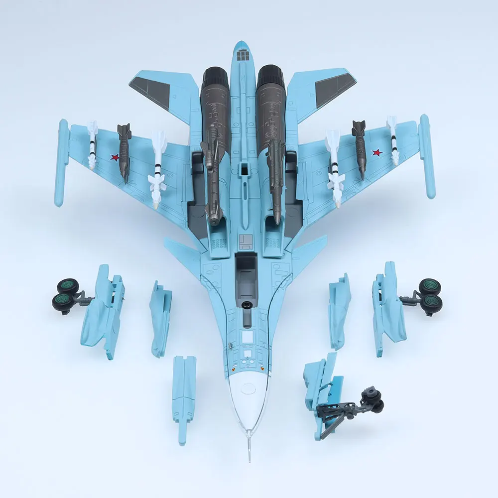 1/100 مقياس Su-34 نموذج طائرة مقاتلة من سبيكة كاملة الظهر للهدايا #3