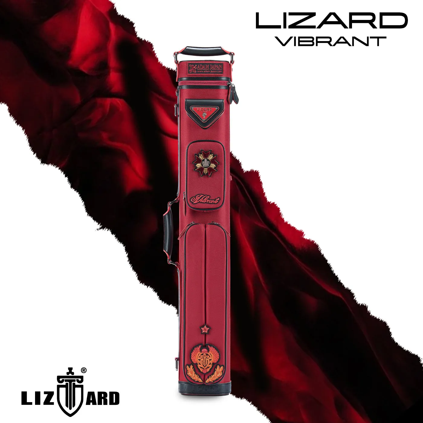 LIZARD Waterproof Nylon Pool Cue Case 7 Hole 3 Butt 4 Shaft, 1/2 Joint Convertible Backpack Cue Bag